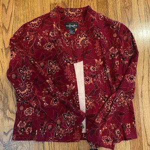 Requirements XL Burgundy Floral Print Jacket (with tags)